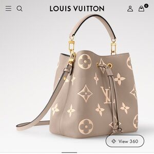 Louis Vuitton Taupe & Cream Monogram NéoNoé MM Bucket Bag